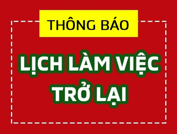 THÔNG BÁO HOẠT ĐỘNG TRỞ LẠI